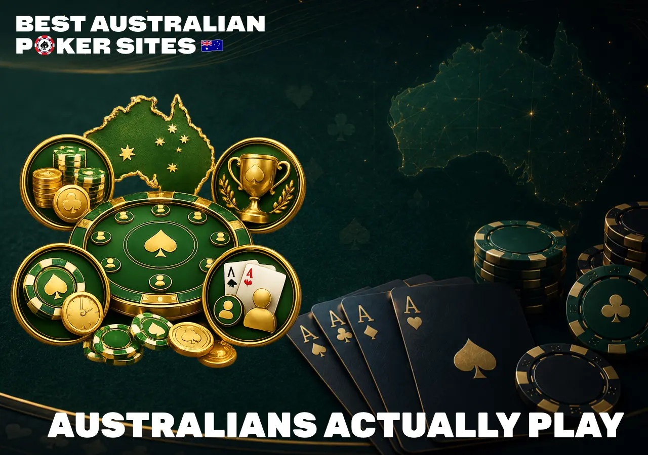 Popular online poker games played in Australia including cash games and tournaments